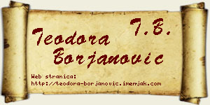 Teodora Borjanović vizit kartica